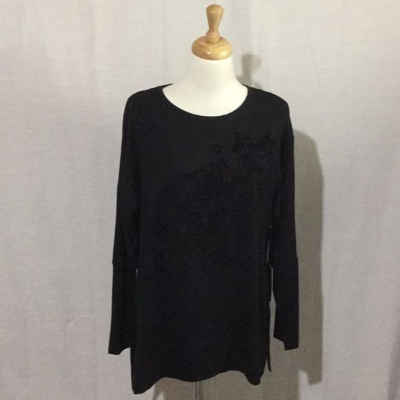 Simply Vera Vera Wang Tops - Simply Vera Vera Wang Black Fleece Lined Tunic